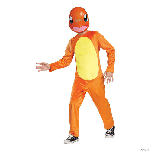 Pokemon Charmander Kids Costume, Children's Classic Character Outfit, Child Size Medium (7-8) Orange