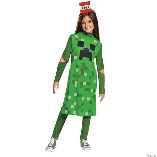 Disguise Minecraft Creeper Girls' Costume , Green