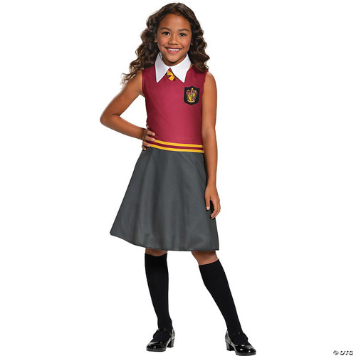Harry Potter Gryffindor Dress Classic Girls Costume, Red & Gray, Kids Size