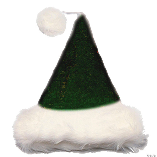 Halco Plush Velvet Green Santa Hat