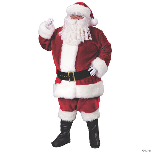 Men's Santa Suit Premium Plush Crimson Costume