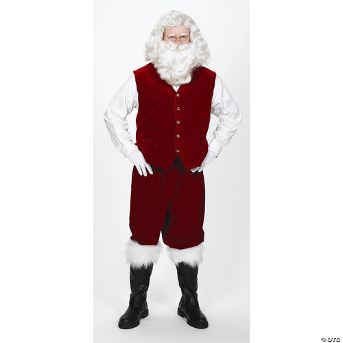 Velvet Santa Vest with Buttons