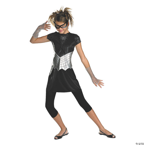 Girl's Black Suited Spider-Girl Costume - Child Size 7-8
