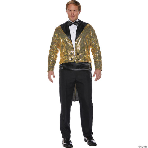 Sequin Tails Costume Handsome Men's Tuxedo Style Party Blazer Features Fully