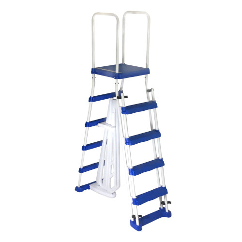 Bluewave 52-In A-Frame Ladder With Safety Barrier And Removable Steps