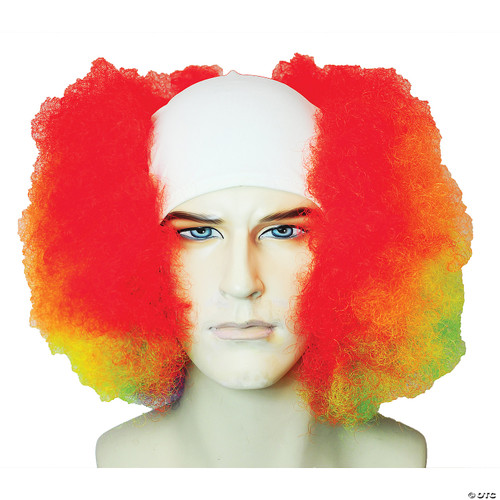 Morris Costumes Bald Curly Clown Rainbw Wt Frt