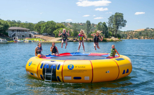 Island Hopper 20' Acrobat Water Trampoline With Heavy Duty Ladder, Yellow