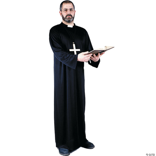 Fun World Men's Plus-size Priest Plus Size Adult Costume, black, Plus Size up to