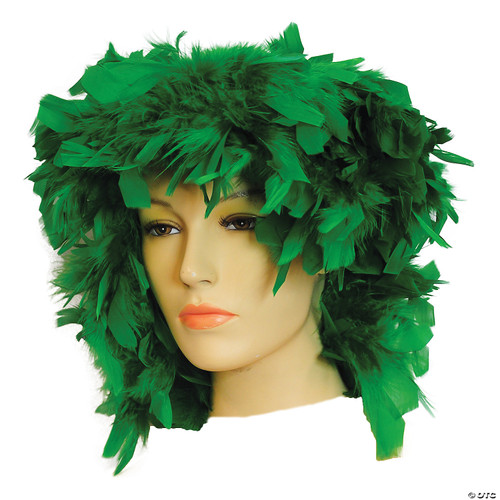 Morris Costumes Feather Wig Green