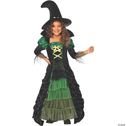Leg Avenue Girls Storybook Witch Costume, LARGE, Black/Green