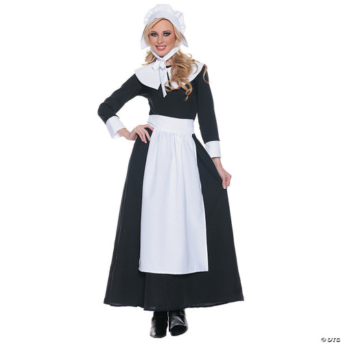 UNDERWRAPS costume Pilgrim Woman adult sized costumes, Black, Medium US -