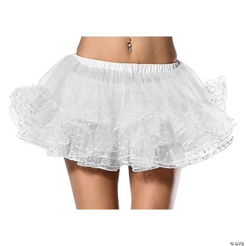 Leg Avenue Women's Polkadot Petticoat Dress, White, One Size Costume - One Size