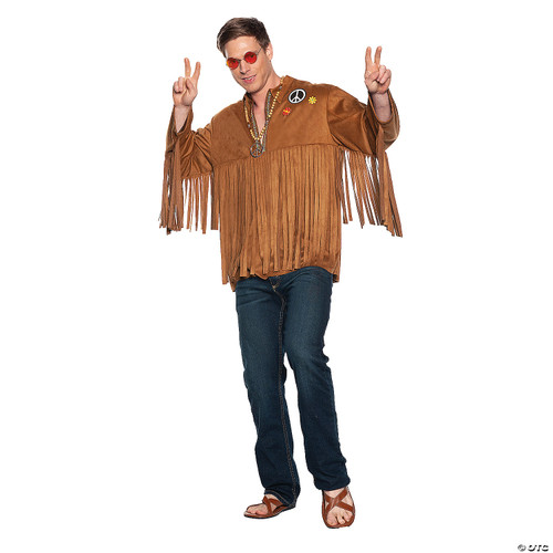 UNDERWRAPS 70s Mens Hippie Shirt - Fringe Hippie Shirt 70s Outfits for Men,
