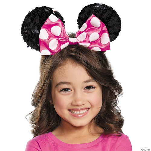 Disguise Costumes Pink Minnie Sequin Ears, Girls - One Size Fits Most