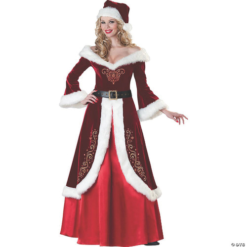 InCharacter Costumes, LLC Flocked Velvet Dress, Red/White, Large