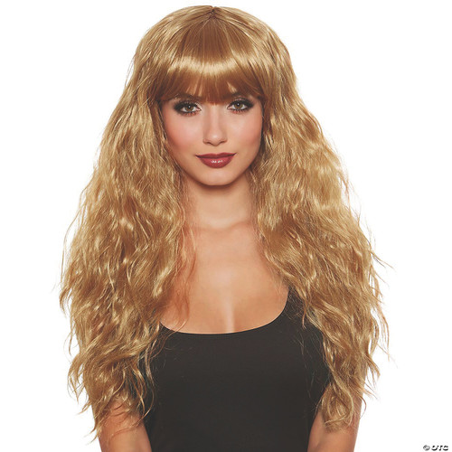 Long Relaxed Beach Wave Wig With Bangs - Adult - One Size Fits Most