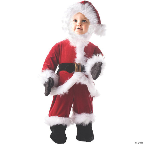 Underwraps Boys' Baby's Santa Onesie Costume, Red/White/Black, Large (2T-4T)