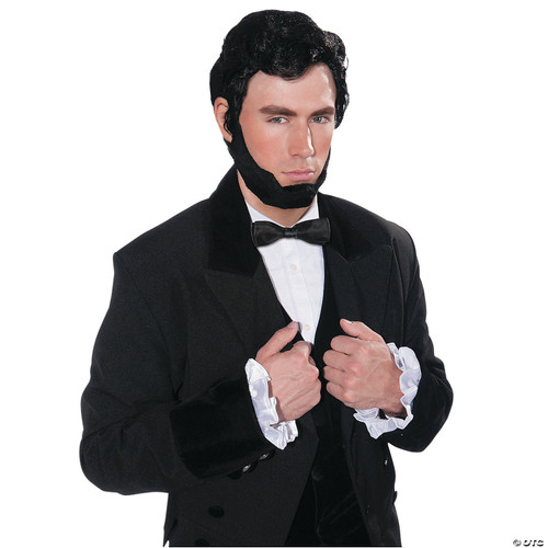 Forum Novelties Men's Abraham Lincoln Costume Wig and Beard, Black, One Size -