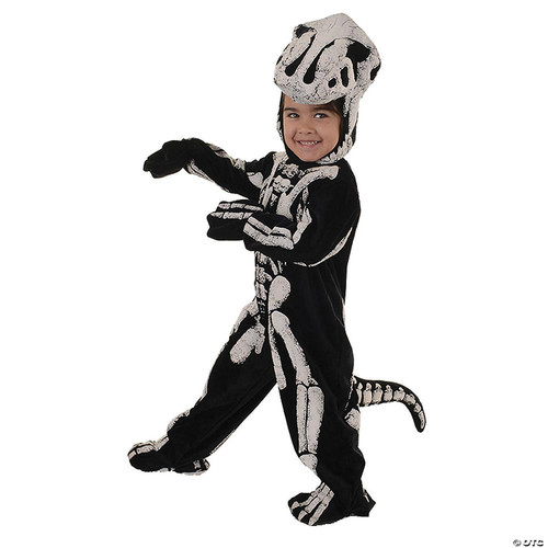 UNDERWRAPS boys Toddler's T-rex Skeleton - Fossil Costume, Black/White, Medium