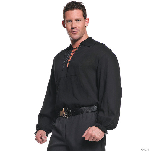Underwraps Costumes Men's Renaissance Pirate Shirt -Plus, Black, XX-Large - Plus