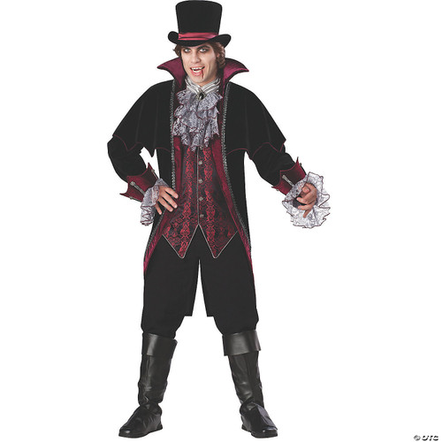 InCharacter Costumes, LLC Vampire Of Versailles Adult Long Velvet Coat,