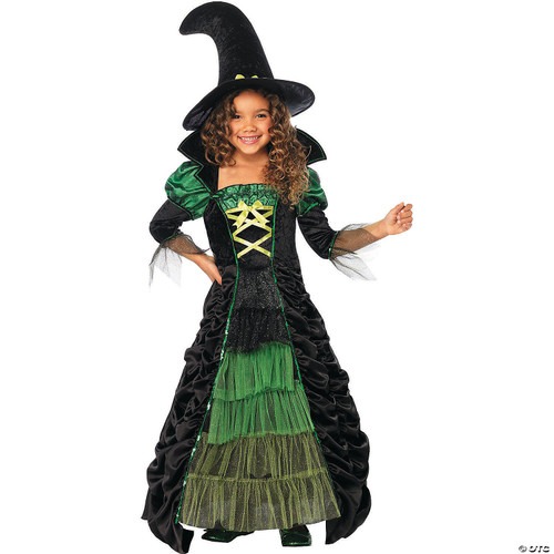 Leg Avenue Girls Storybook Witch Costume, SMALL, Black/Green