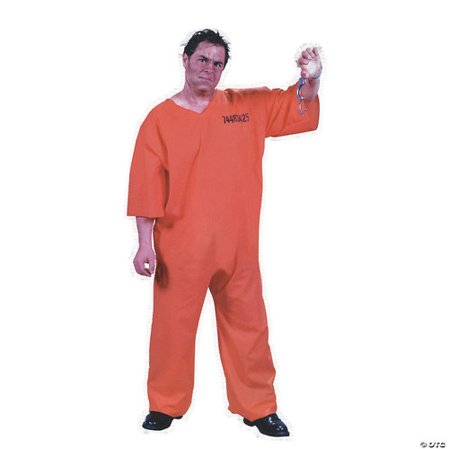 Fun World Got Busted! Adult Costume - Plus Size, Orange, X-Large