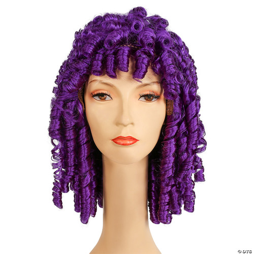 Morris Costumes Lacey Wigs LW232DPR Spring Curl Long Wig - Dark Purple