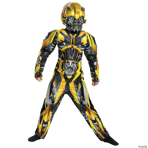 Disguise 22432G Bumblebee Movie Classic Muscle Costume, Yellow, Large (10-12)