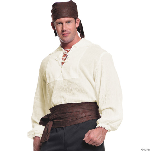Underwraps Costumes Men's Renaissance Pirate Shirt, Cream, X-Large