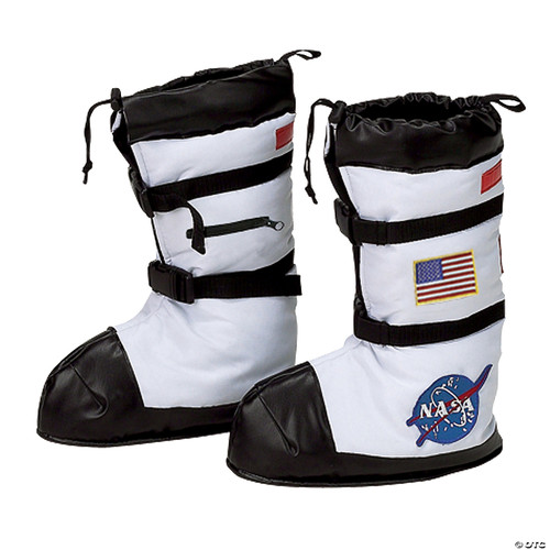 Aeromax Astronaut Boots, Size Large, White, with NASA patches