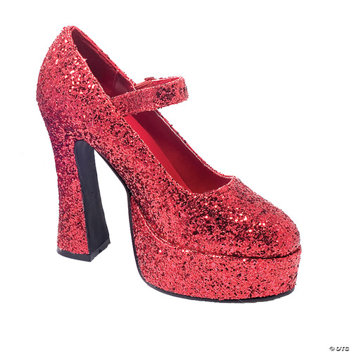 Ellie Shoes Women's 557 Eden G Glitter Maryjane Platform Pump, Red Glitter, 7 M