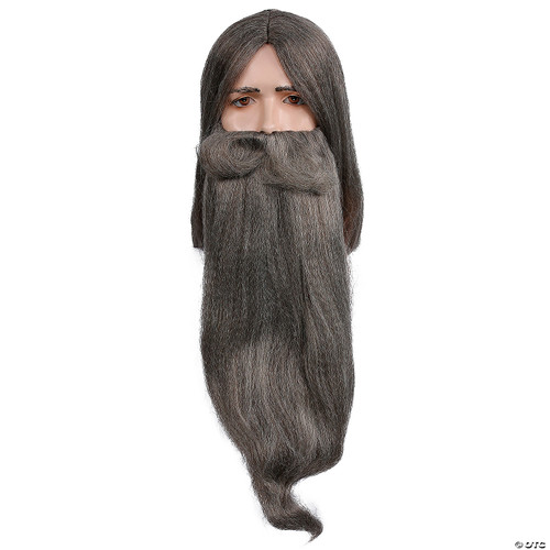 Wizard Wig and Beard Set Light Grey