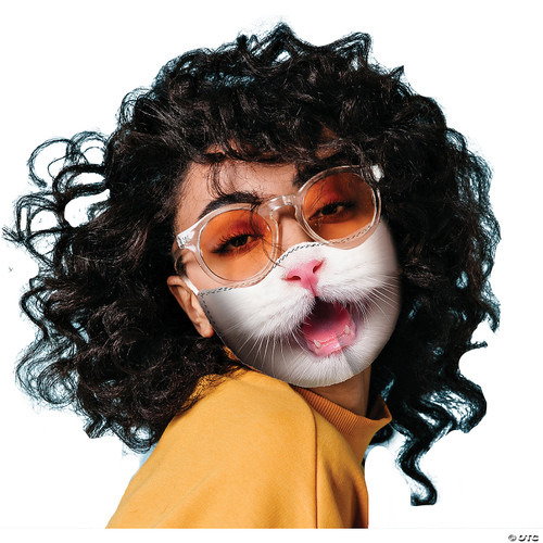Faux Real Photo-Realistic Face Mask, Kitty Cat, OSFM Costume - One Size Fits