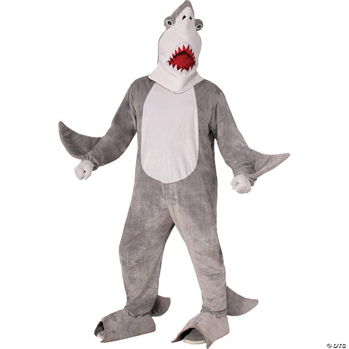 Forum Novelties Men's Chomper The Shark Plush Mascot Costume, Gray, One Size -