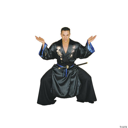 Underwraps Men's Samurai, Black/Blue, One Size Costume