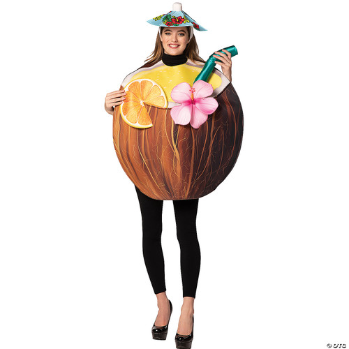 Coconut Cocktail Drink Adult Costume - One Size Fits Most
