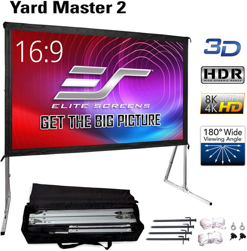 NEW Elite Screens OMS90H2 Yard Master 2 Series 90" 16:9 Outdoor Projector Screen