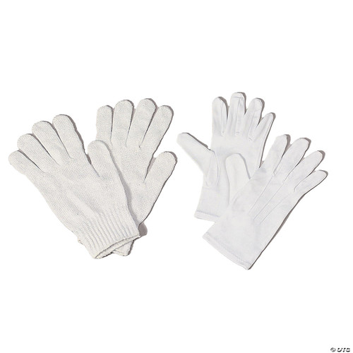 Deluxe White Nylon Santa Gloves Costume