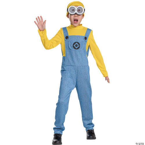 Bob Minions Costume for Kids, Official Minion Jumpsuit Outfit with Goggles and
