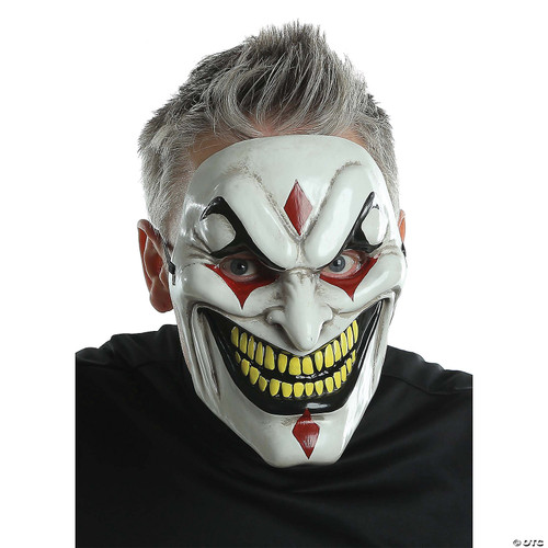 Evil Jester Injection Mask White and Red - One Size Fits Most
