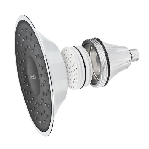 Brondell Vivaspring Filtered Showerhead In Chrome With Obsidian Face