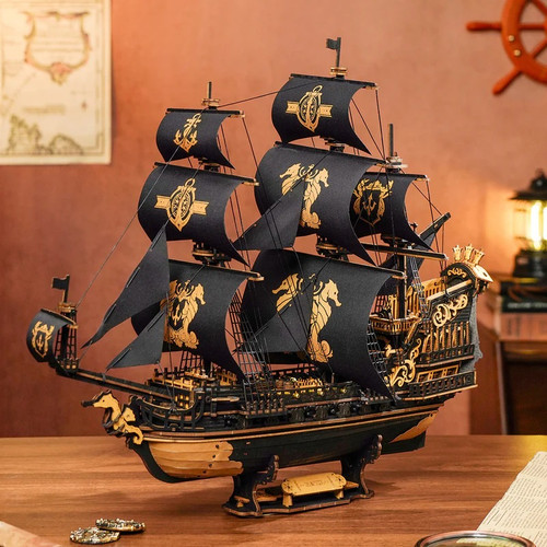 HRP Robotime The Seahorse Barque Sailing Ship Scale Model Vehicle