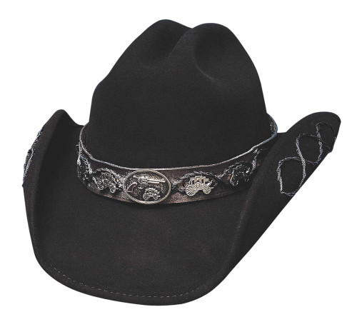 NEW Bullhide Hats 0438Bl Gunfighters Collection Jesse Medium Black Cowboy Hat