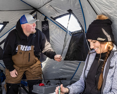 Otter Vortex PRO Cabin Ice Fishing Hub Shelter 2-3 Person with 48 Fishable Sq Ft