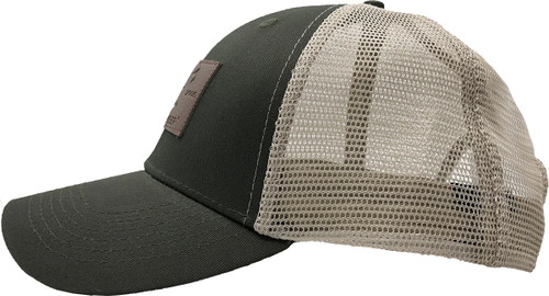 New True Timber Olive Leather Patch Cap