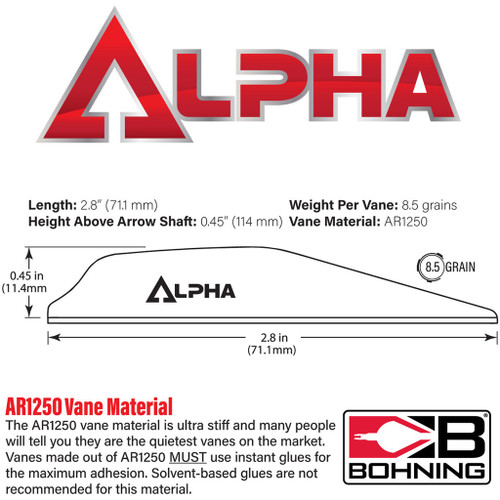 Bohning Alpha Vanes Neon Orange 100 pk.