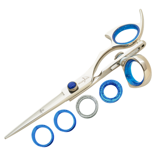 Sharkfin Shears Right Handed Slider Stainless 6.25" Scissors With Sliding Thumb