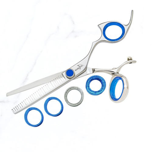 Sharkfin Shears Professional Right Hand Super Swivel STAINLESS 28 Tooth Thinner