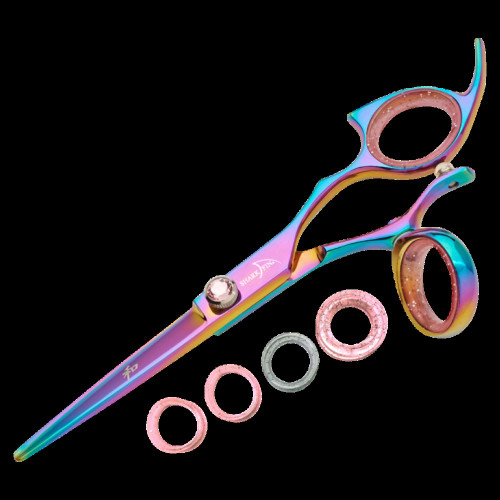 Sharkfin Shears Professional Plus Right Handed Swivel RAINBOW 5.0" Scissors